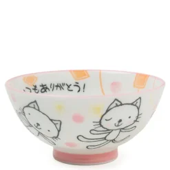 MIYA Company Pink Cat 4.25" Rice Bowl