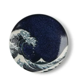 MIYA Company Plate Namako Blue Great Wave 7.5"