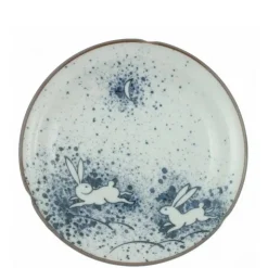 MIYA Company Plate Rabbit & Moon 8-3/4"