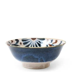 MIYA Company Rustic Blue Floral Noodle Bowl