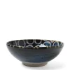 MIYA Company Rustic White Circles 8.5" Shallow Bowl
