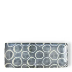 MIYA Company Rustic White Circles Rectangle Plate