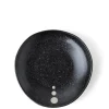 MIYA Company Satin Black White Dots Plate 5-1/4"