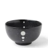 MIYA Company Satin Black White Dots 5-1/8" Bowl