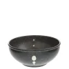 MIYA Company Satin Black White Dots 6-1/4" Bowl