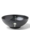 MIYA Company Satin Black White Dots 8-3/8" Bowl