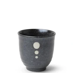 MIYA Company Satin Black White Dots Teacup
