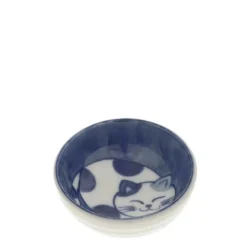 MIYA Company Sauce Dish Cat Nap Blue/White