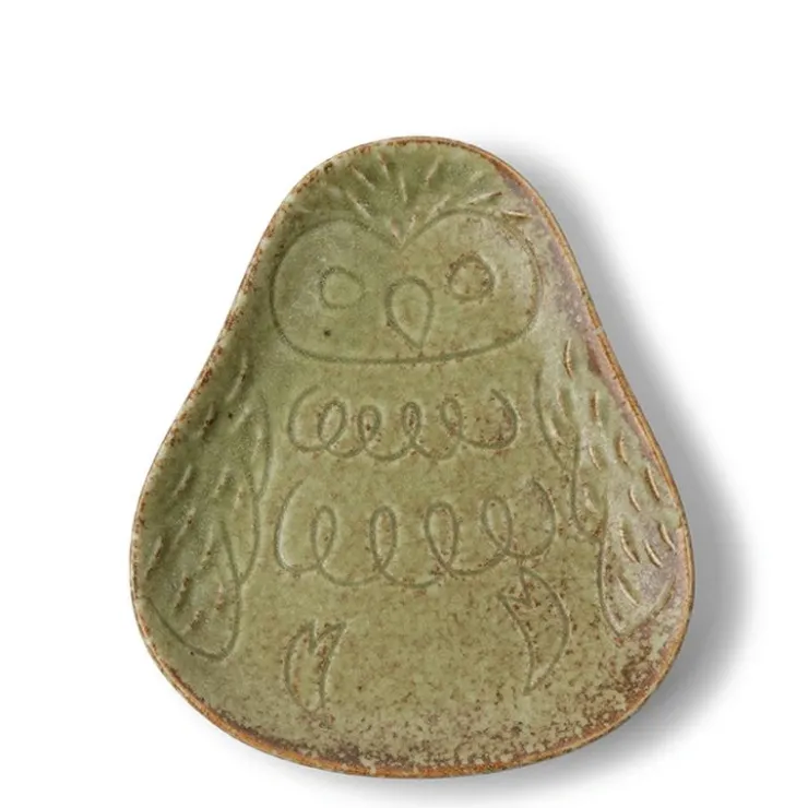 MIYA Company Sauce Dish Owl Green