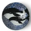 MIYA Company Shallow Bowl Blue Whale Waves 8-1/2"
