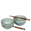 MIYA Company Spring Blossoms 5" Bowl For Two Set at Miya