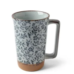 MIYA Company Tall Mug Blue Floral 12 oz.