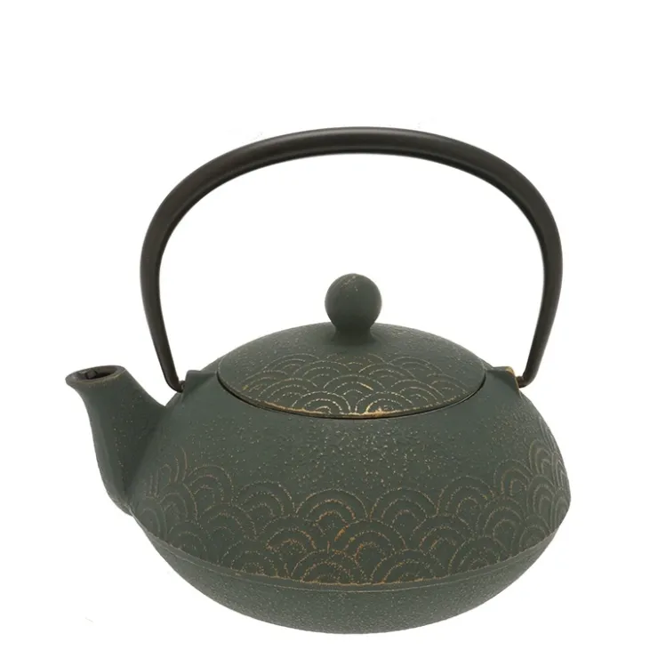 MIYA Company Teapot Cast Iron Bronze Waves