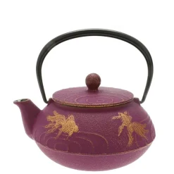 MIYA Company Teapot Cast Iron Purple Goldfish