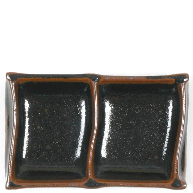 MIYA Company Tenmoku Black Double Sauce Dish at Miya