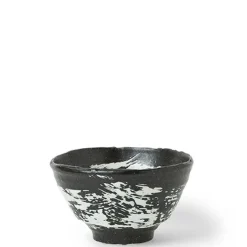 MIYA Company White Brush Stroke Design Ceramic Everyday Bowls made in Japan available at Miya.