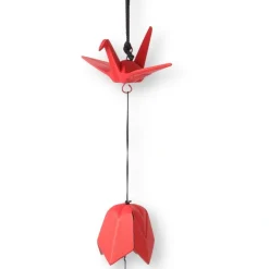 MIYA Company Wind Chime Peace Crane Red 1-7/8"