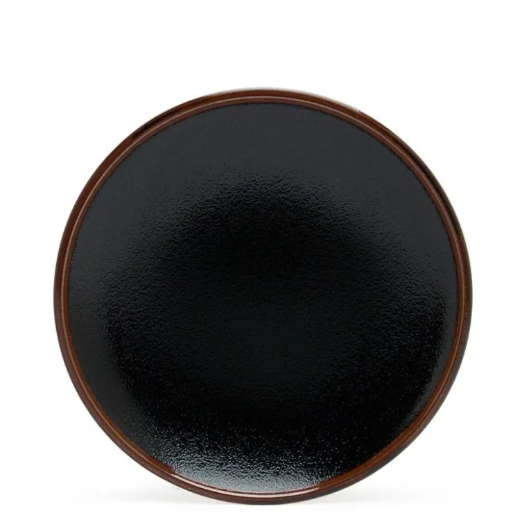MIYA Company Yuzu Tenmoku Black 6.5" Round Plate at Miya